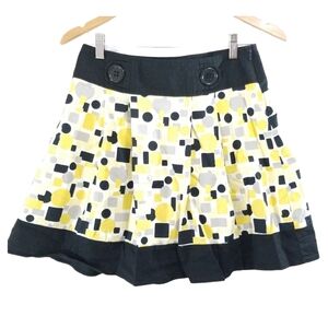 Candie's size 5 patterned yellow and black cotton blend skirt